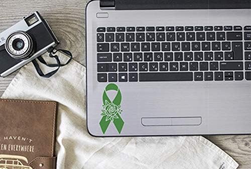 כיס המרה מרה מרה סרטן פרחוני סרט סרטן ויניל מדבקה | ירוק | תוצרת ארהב על ידי מדבקות זנב שועל | לחלונות רכב, טבליות, מחשבים ניידים, בקבוקי